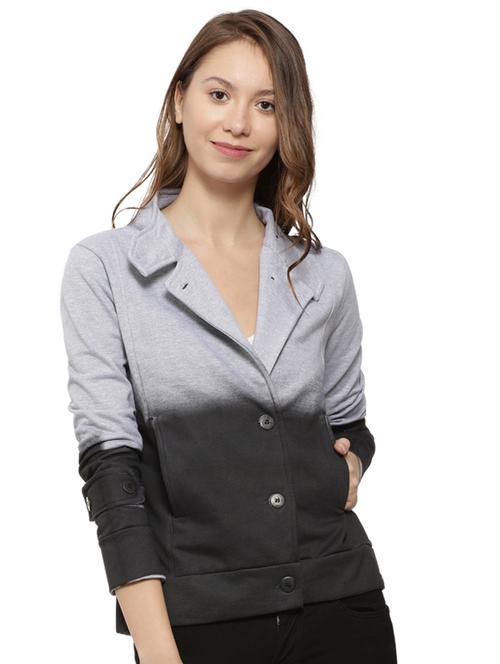 stylized neck ombre button down jacket - 15475751 - Very Small Image - 1