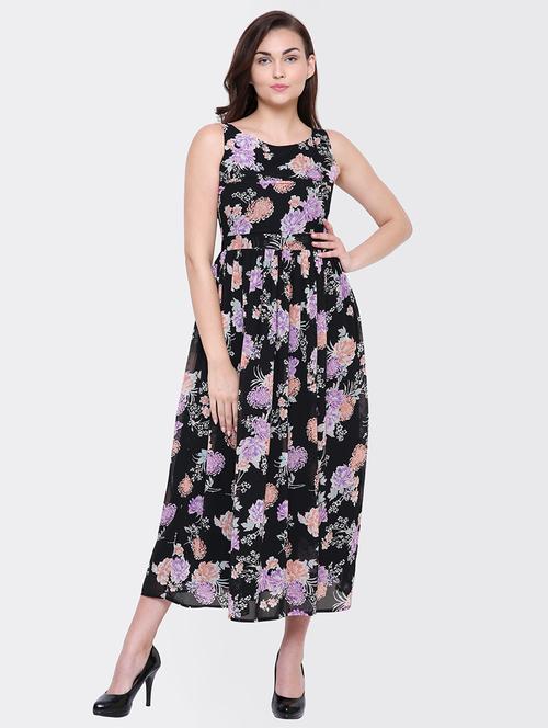 floral pleated a-line dress - 15476773 - Very Small Image - 1