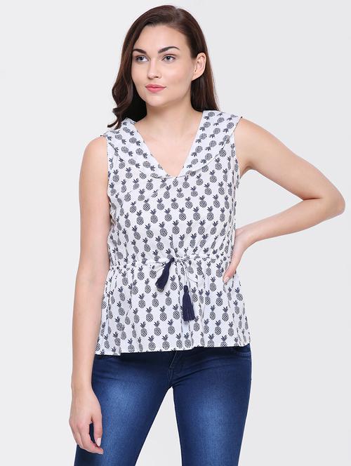 women's straight v neck top - 15476782 - Very Small Image - 1