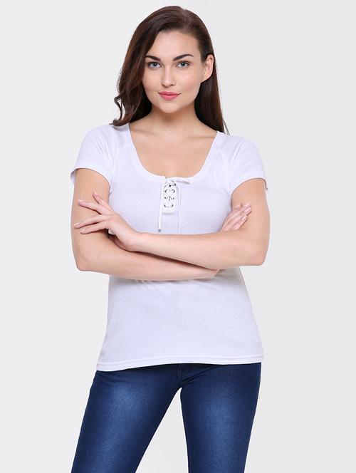 eyelet laceup tee - 15476791 - Very Small Image - 1