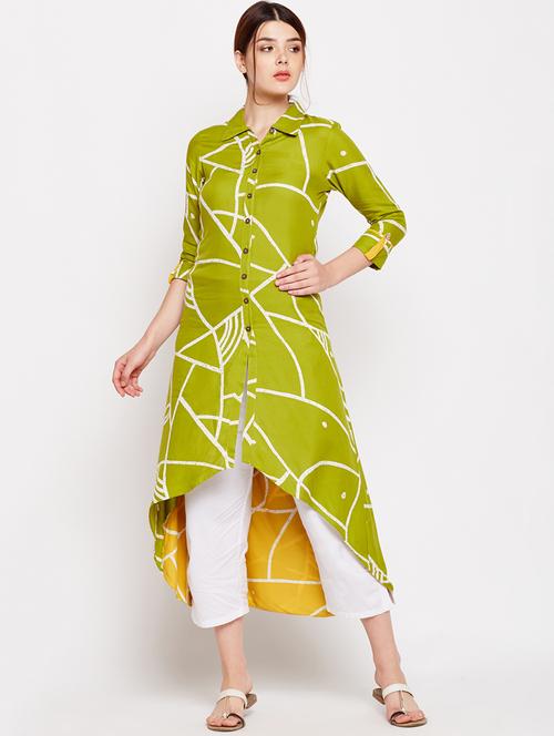 high-low printed kurta - 15477402 - Very Small Image - 1