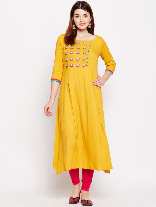 asymmetric embroidered kurta - 15477410 - Very Small Image - 1
