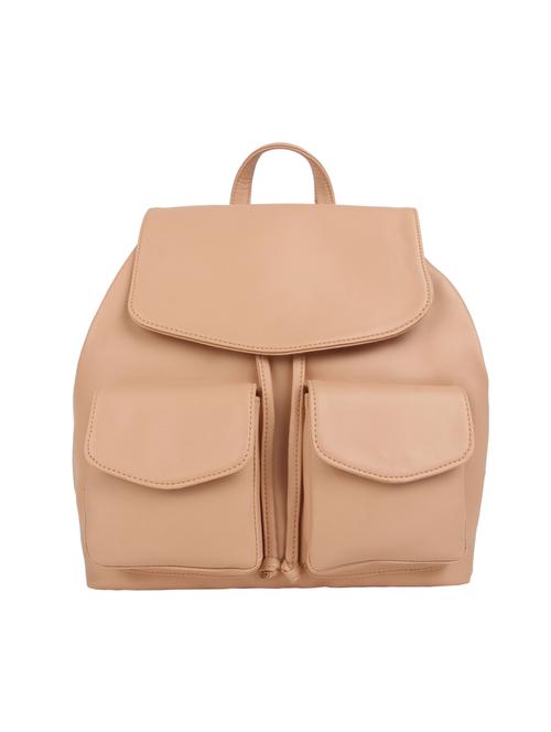 beige leatherette (pu) fashion backpack - 15477449 - Very Small Image - 1