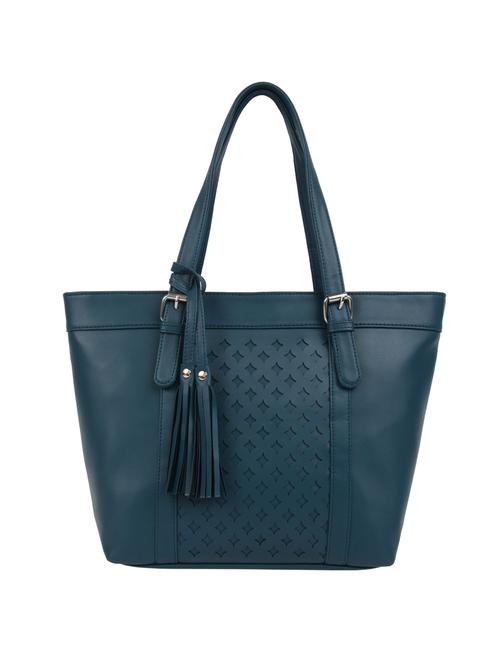 blue leatherette (pu) handbag - 15477476 - Very Small Image - 1