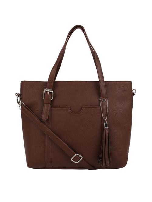brown leatherette (pu) handbag - 15477493 - Very Small Image - 1
