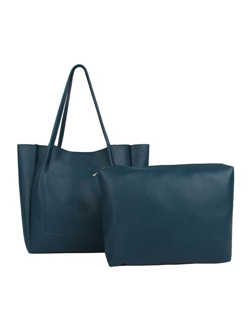 blue leatherette (pu) combo tote - 15477519 - Very Small Image - 1