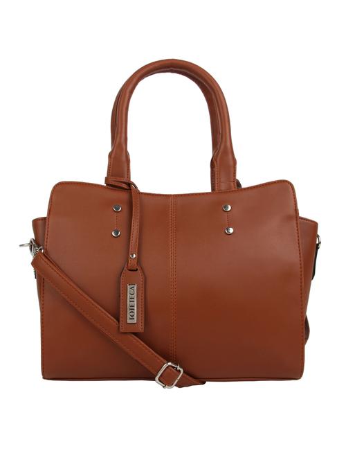 tan leatherette (pu) handbag - 15477521 - Very Small Image - 1