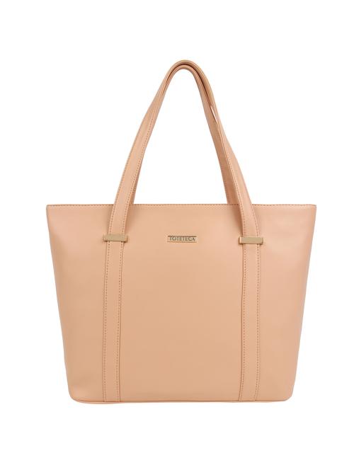 beige leatherette (pu) handbag - 15477548 - Very Small Image - 1