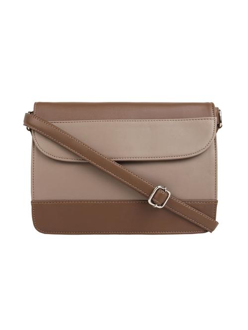 brown leatherette (pu) sling bag - 15477571 - Very Small Image - 1