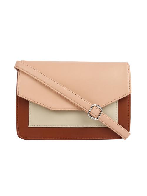 beige leatherette (pu) sling bag - 15477572 - Very Small Image - 1