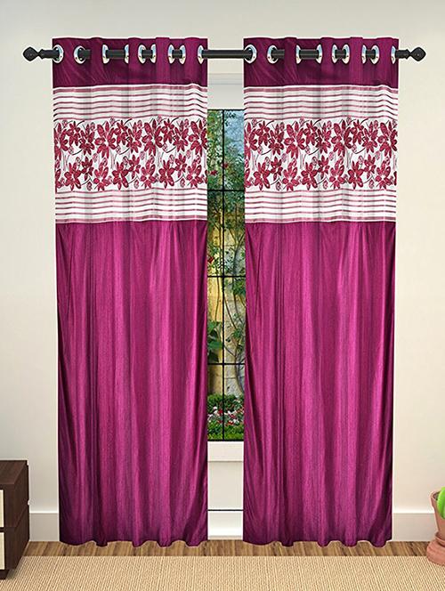 set of 2 polyester long door curtains - 15478352 - Very Small Image - 1