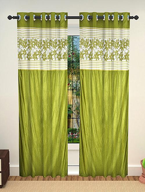 set of 2 polyester long door curtains - 15478370 - Very Small Image - 1