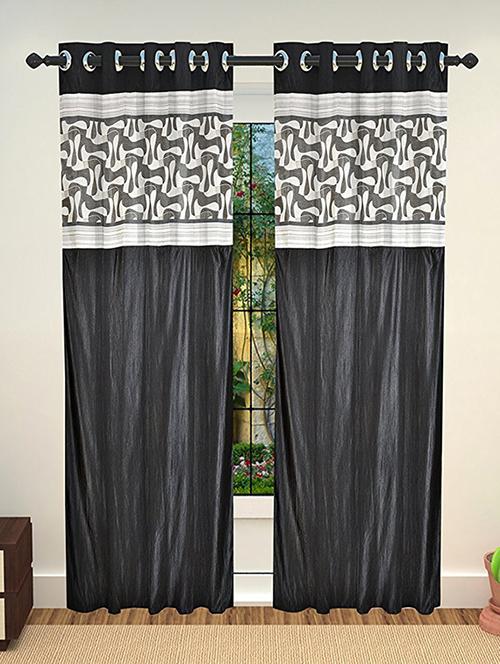 set of 2 polyester long door curtains - 15478401 - Very Small Image - 1