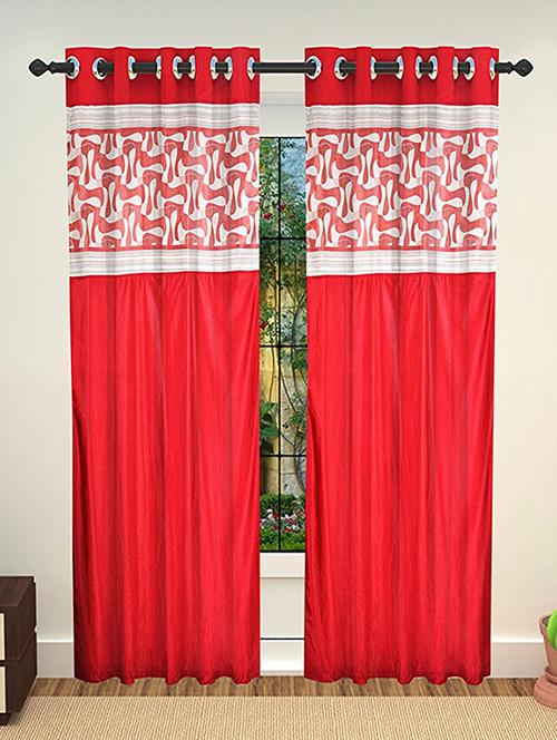 set of 2 polyester long door curtains - 15478405 - Very Small Image - 1