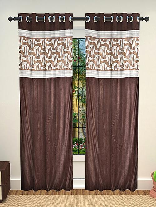 set of 2 polyester long door curtains - 15478412 - Very Small Image - 1