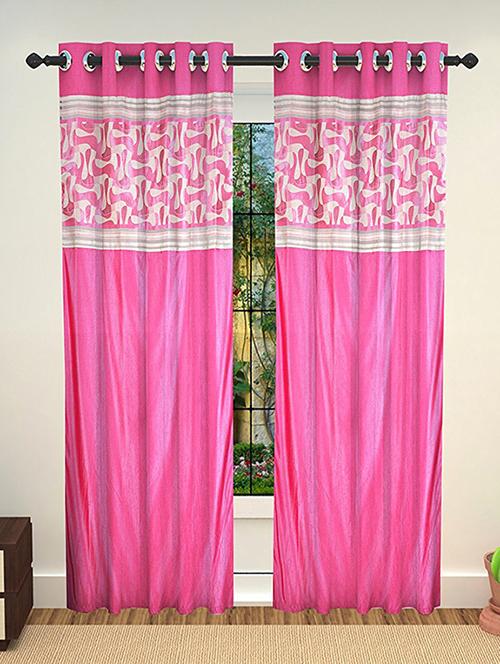 set of 2 polyester long door curtains - 15478424 - Very Small Image - 1