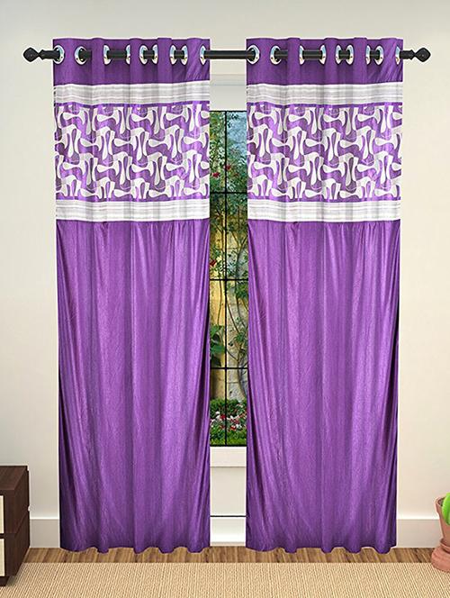 set of 2 polyester long door curtains - 15478430 - Very Small Image - 1