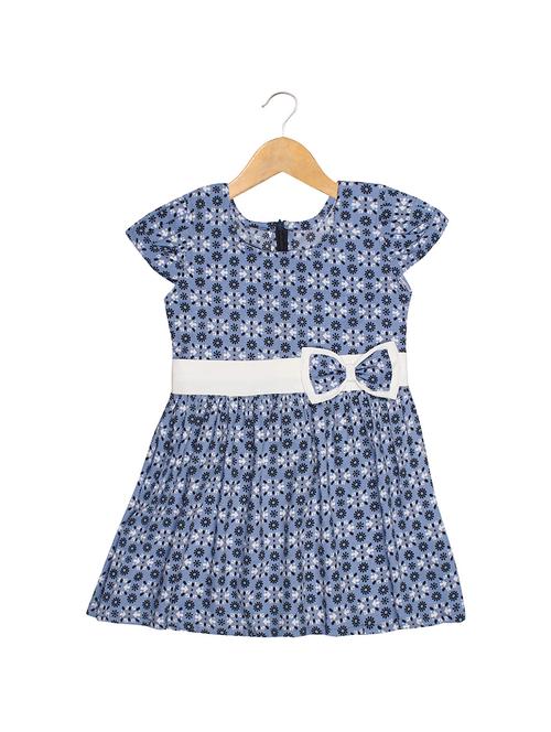 girls round neck cap sleeve frock - 15478753 - Very Small Image - 1