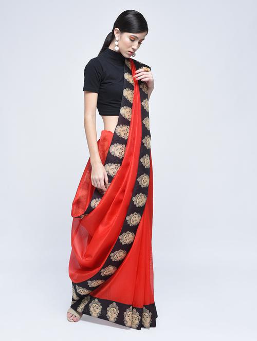 kalamkari printed border bhagalpuri saree - 15482358 - Very Small Image - 1