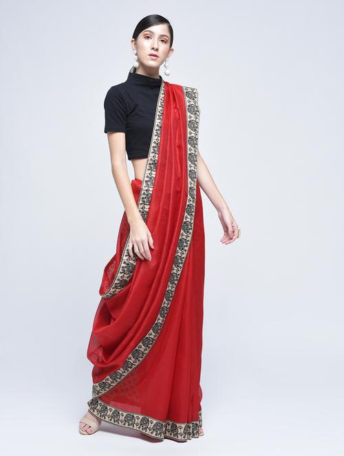 kalamkari printed border bhagalpuri saree - 15482363 - Very Small Image - 1