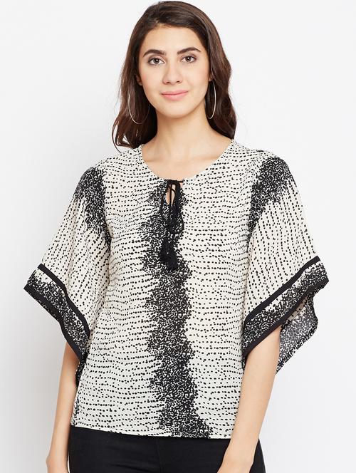 tie up neck printed top - 15482681 - Very Small Image - 1