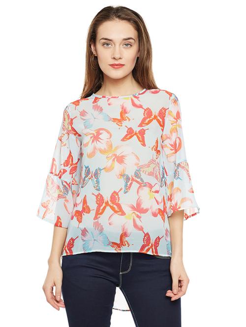 keyhole back butterfly print high low top - 15482700 - Very Small Image - 1