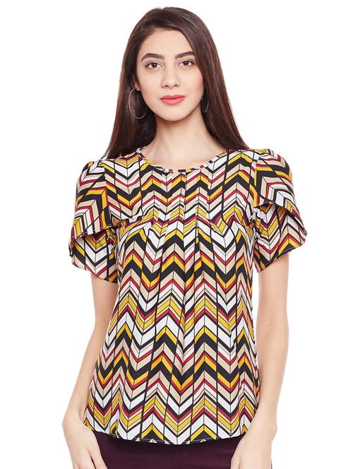 chevron print regular top - 15482719 - Very Small Image - 1