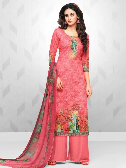 embroidered unstitched palazzo suit - 15482841 - Very Small Image - 1