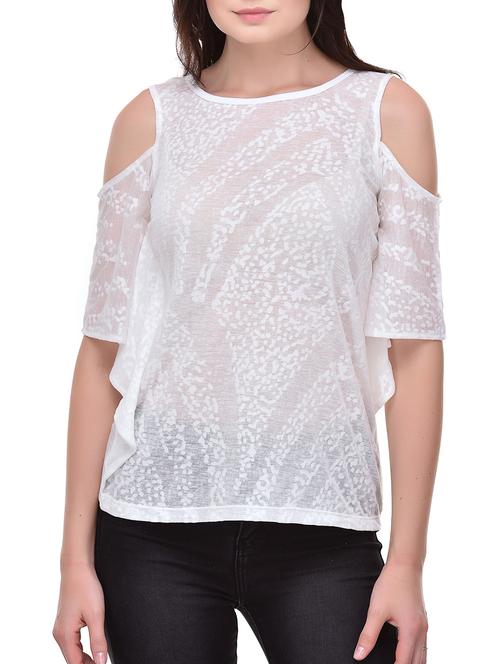 cold shoulder printed top - 15483137 - Very Small Image - 1