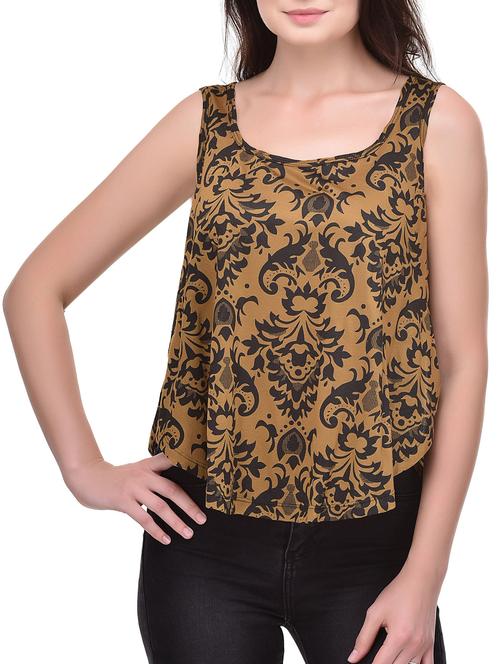 curved hem printed top - 15483156 - Very Small Image - 1