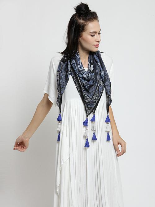 blue cotton scarf - 15483539 - Very Small Image - 1