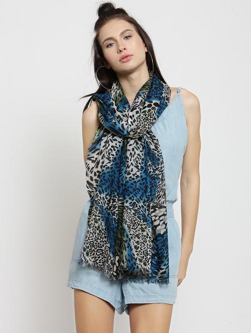 blue cotton stole - 15483549 - Very Small Image - 1