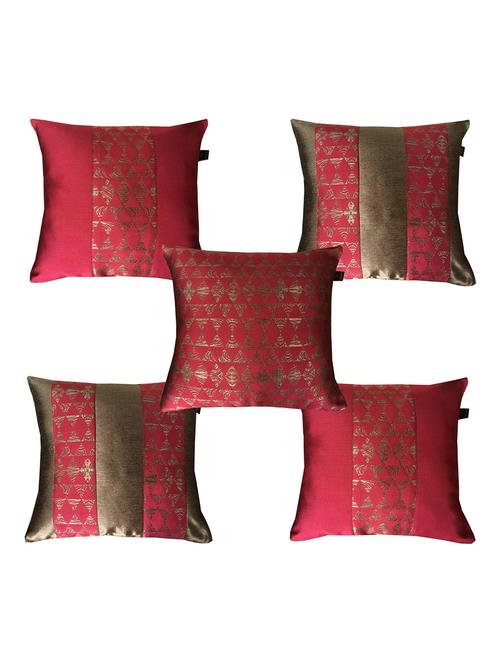 jacquard design set of 5 cushion covers - 15483626 - Very Small Image - 1