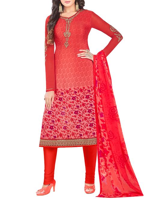 embroidered unstitched churidaar suit - 15483682 - Very Small Image - 1