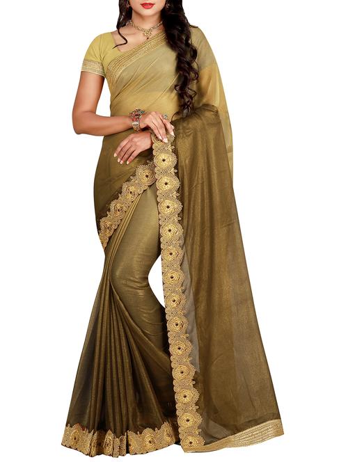 embroidered lace border ombre saree with blouse - 15483703 - Very Small Image - 1