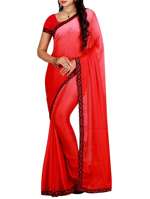 embroidered lace border ombre saree with blouse - 15483705 - Very Small Image - 1