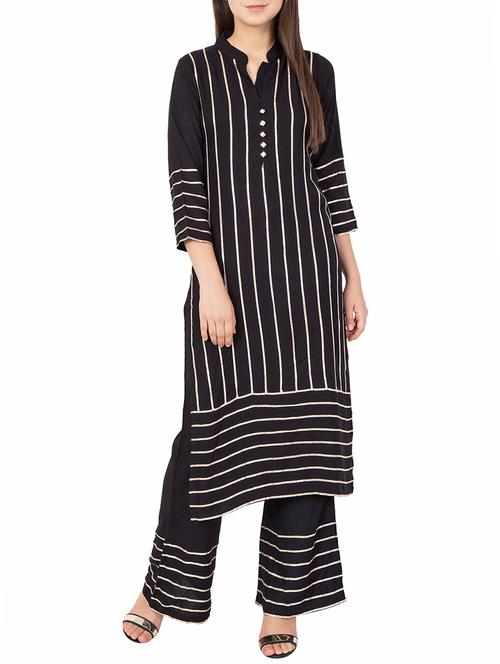 gota work kurta with palazzo set - 15484764 - Very Small Image - 1