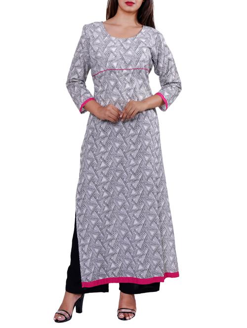 long geometrical straight kurta - 15485661 - Very Small Image - 1