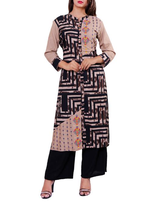 a-line geometrical kurta - 15485662 - Very Small Image - 1