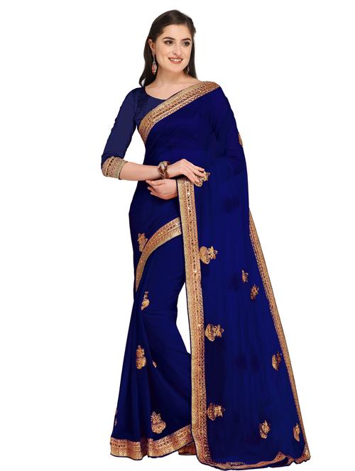 embellished border conversational embroidered saree with blouse - 15486751 - Very Small Image - 1
