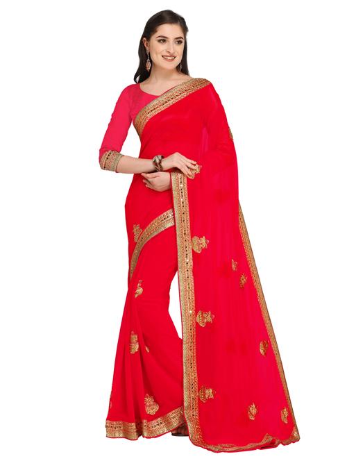 embellished border conversational embroidered saree with blouse - 15486753 - Very Small Image - 1