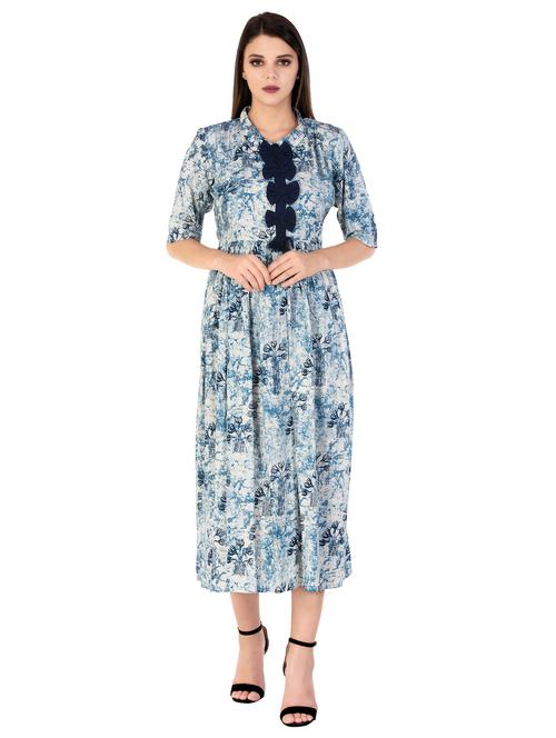flared bow detaling kurta - 15486924 - Very Small Image - 1
