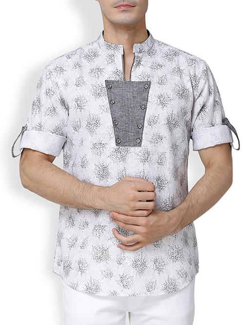 white polyester short kurta - 15487737 - Very Small Image - 1