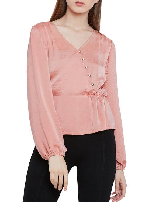 elasticated waist button detailed top - 15487950 - Very Small Image - 1