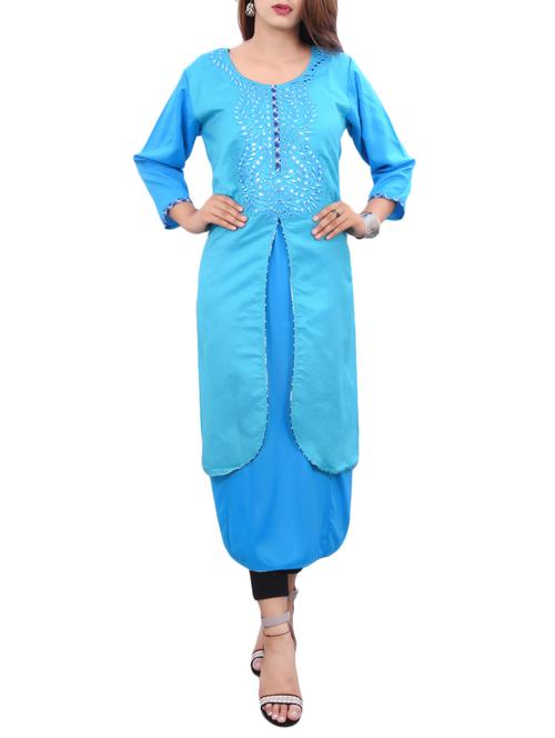 mirror work layered kurta - 15488751 - Very Small Image - 1