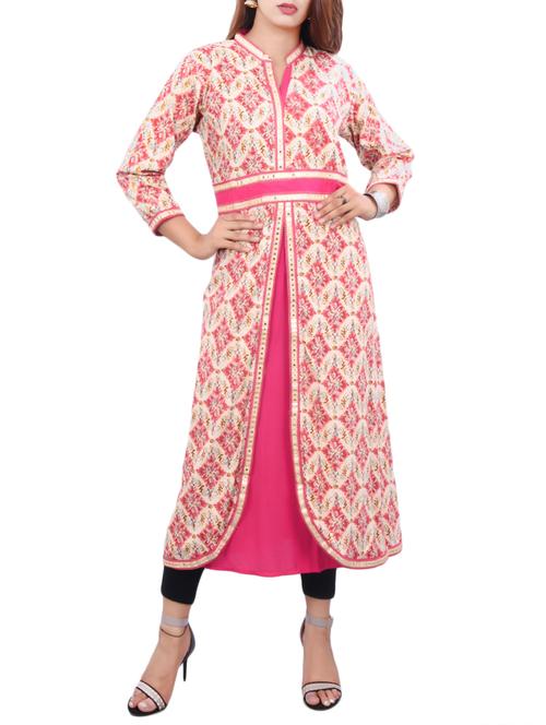 printed layered kurta - 15488755 - Very Small Image - 1