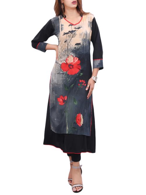 layered digital print kurta - 15488759 - Very Small Image - 1