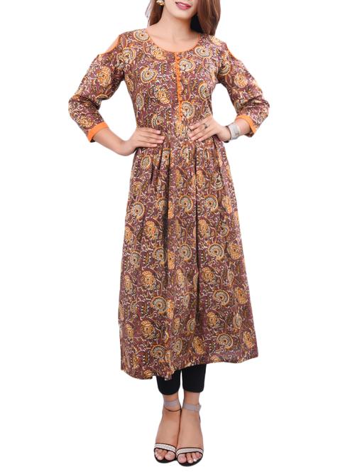 flared cold shoulder kurta - 15488760 - Very Small Image - 1