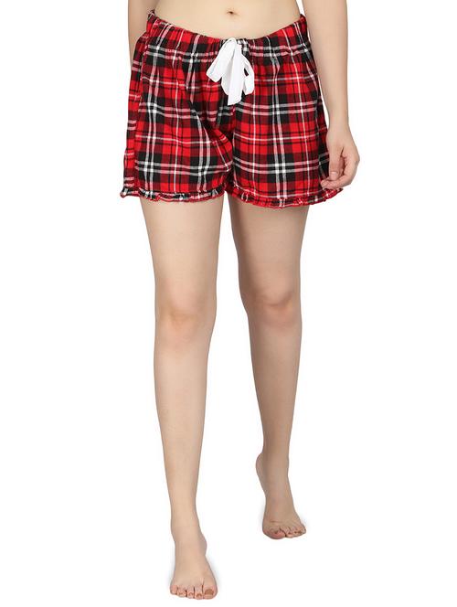 drawstring waist checkered shorts - 15488867 - Very Small Image - 1