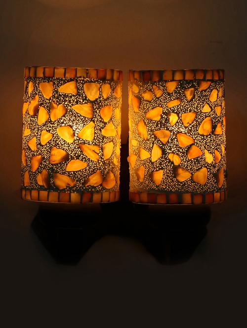 new stylish twins hand decorative colorful glass wall lamp light with royal wooden fitting dn-2wa41 - 15489719 - Very Small Image - 1